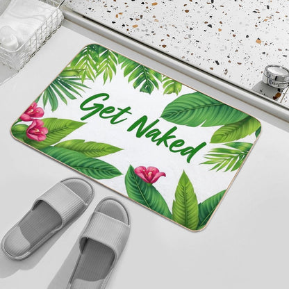 Get Naked, Tropical Jungle, Fun Bathroom  Dirt-Trapping Bath Mat