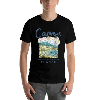 FRANCE Cannes French Riviera Vintage Travel T  Oversized Silhouette T-Shirt