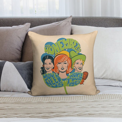 The Honeybees World Tour 1965 - Faded Version Soft Ultra-Soft Texture Throw Pillow