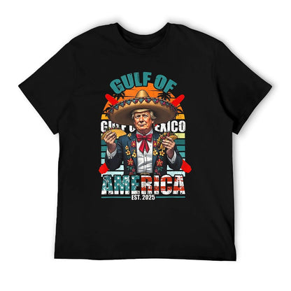 Trump Tacos Cinco De Mayo Shirt Gulf Of Us America Est 2025 Ribbed Collar T-Shirt