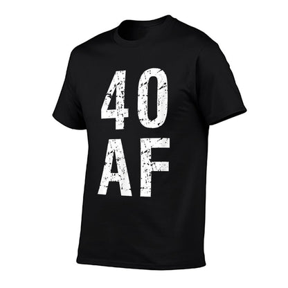 40 AF T - Funny 40th Birthday Present  Heathered Texture T-Shirt