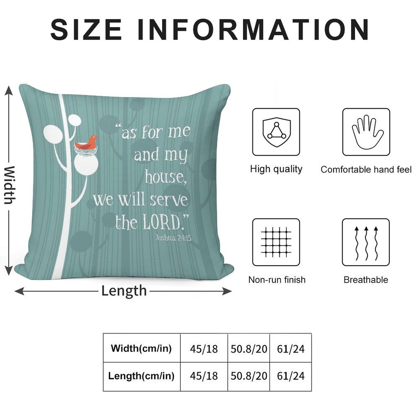 Me And My House Will Serve The Lord Soft Durable Construction Throw Pillow