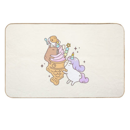 Bubu The Guinea Pig, Unicorn Taiyaki Ice-cream  High-Traffic Bath Mat