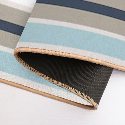 Line Art Neutral Light Blue  Multi-Purpose Bath Mat