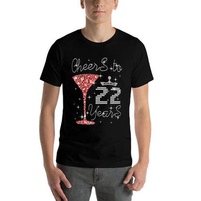 Queen Girl Princess Cheers To 22 Years Old Happy Birthday Premium  Moisture-wicking T-Shirt