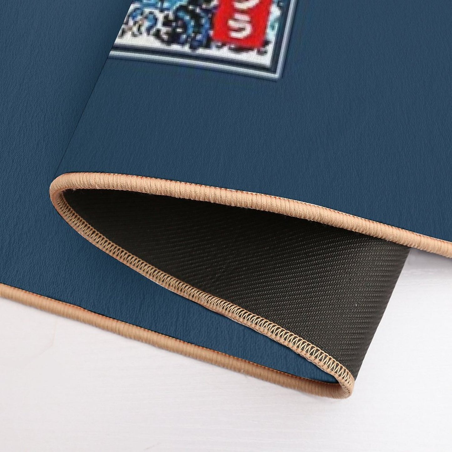 Orca in Japan Woodblock  Repositionable Bath Mat