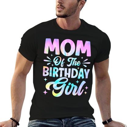 Mom Of The Birthday Girl Tie Dye Party Family Mommy  Moisture-wicking T-Shirt