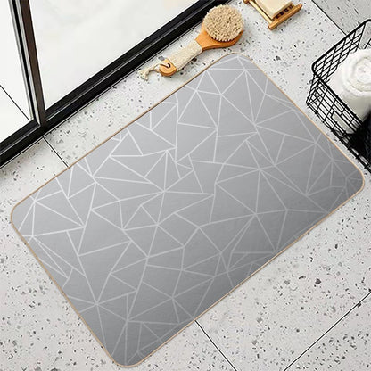 Abstract Ombre White  Slip-Resistant Bath Mat