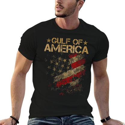 Gulf of USA America Vintage American Flag Patriotic Summer-ready Fabric T-Shirt