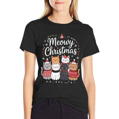 Meowy Christmas,Cat Christmas  Stretchy T-Shirt