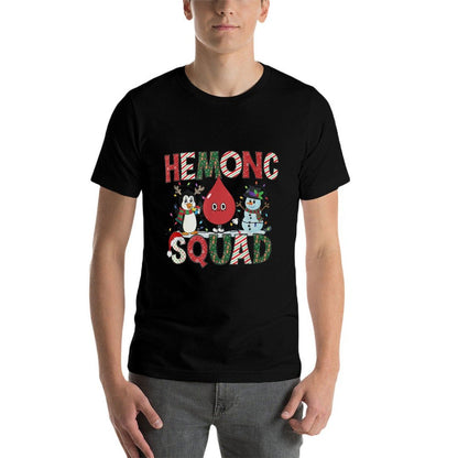 Hemonc Squad Nurse Christmas Hematology Oncology Hem Onc  Oversized Silhouette T-Shirt