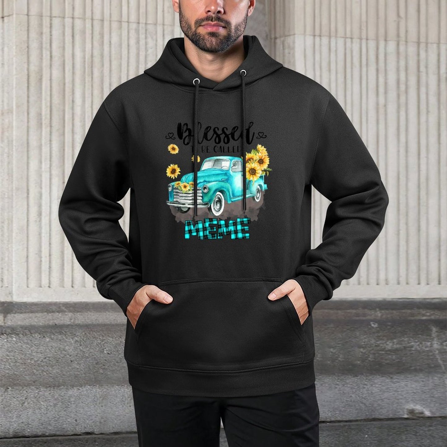 Blessed To Be Called Meme Truck Grandma Family Outfit Customizable Surface Hoodie