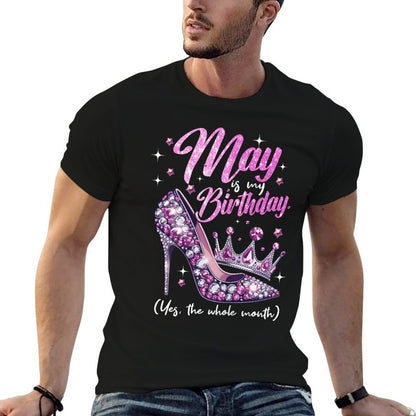 May Is My Birthday Yes The Whole Month  Oversized Silhouette T-Shirt