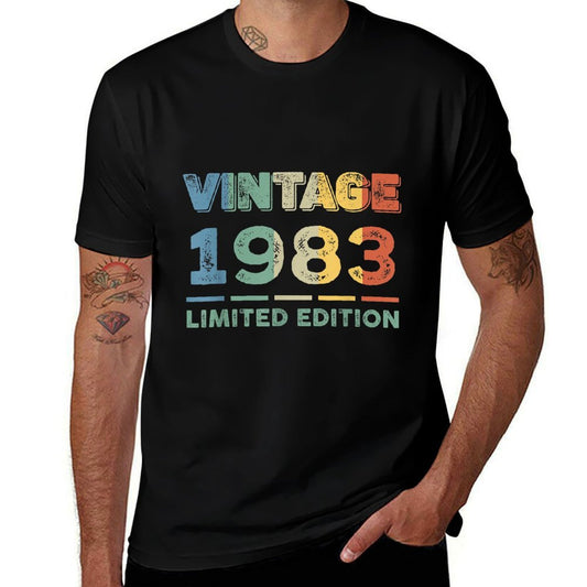 Vintage 40 Birthday Decorations Men 40th BDay 1983 Birthday  Stretchy T-Shirt