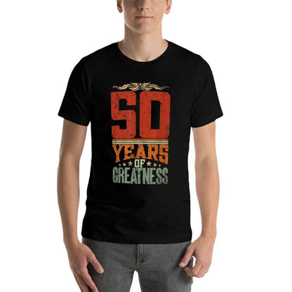 50 Years Of Greatness - 50 Years Old 50th Birthday  Heathered Texture T-Shirt