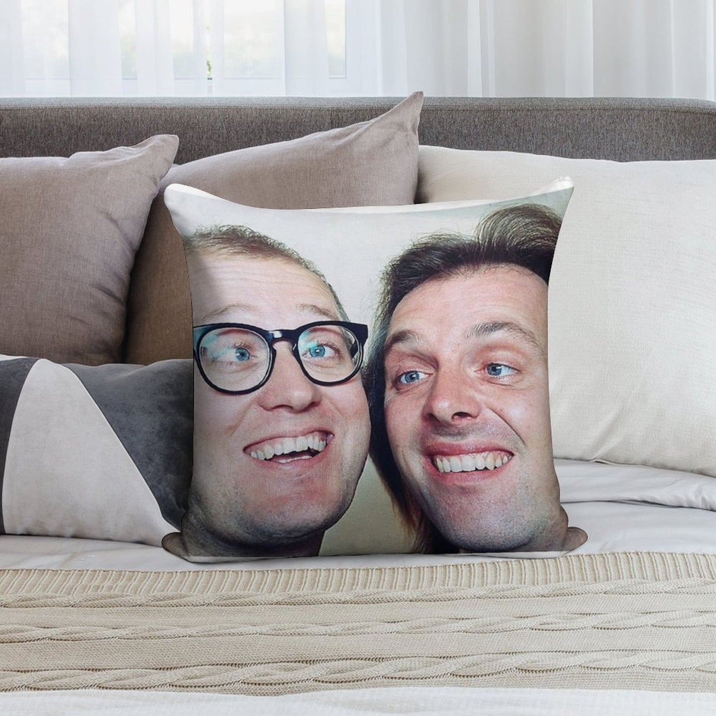 Ade Edmondson And Rik Mayall Soft Short Plush Fabric Throw Pillow
