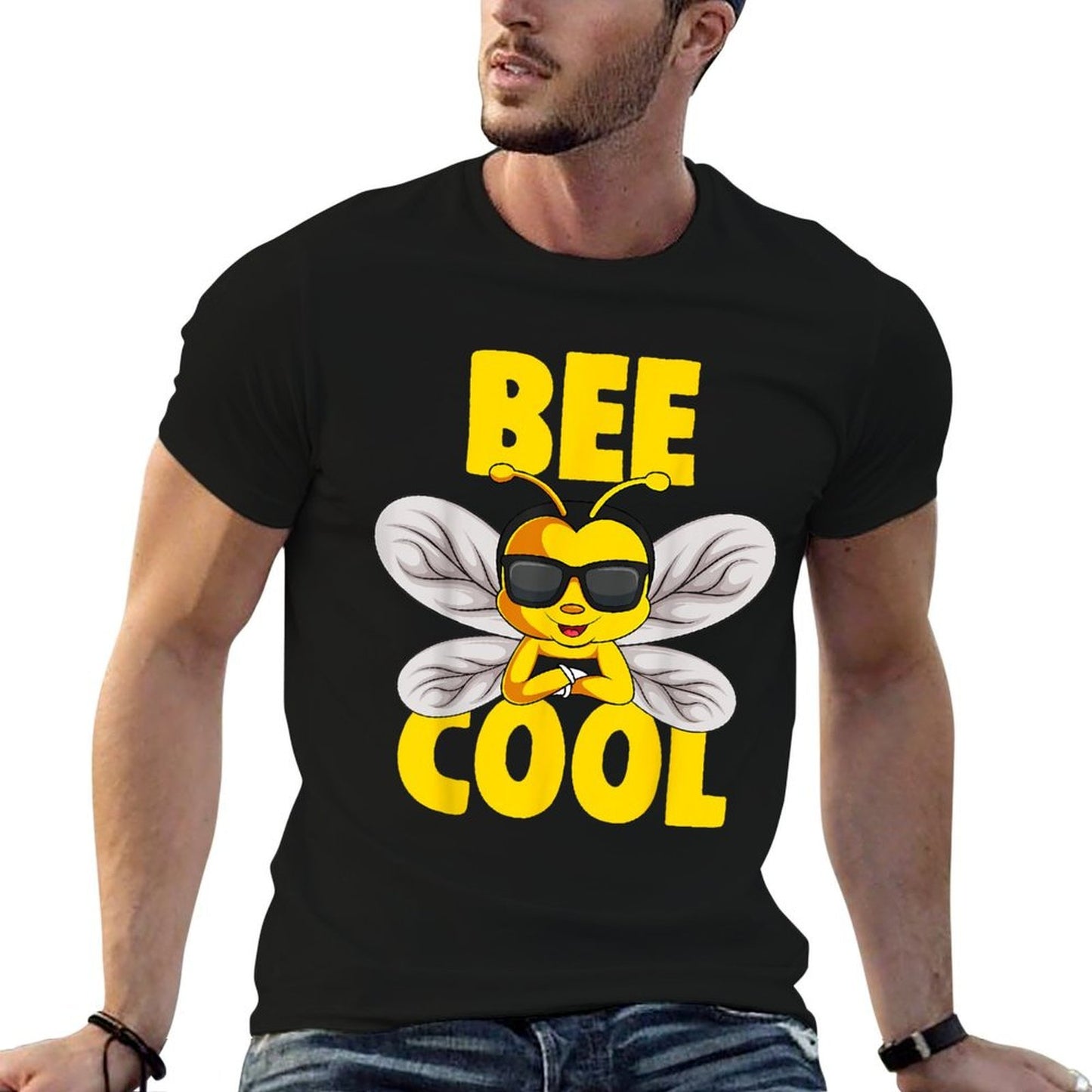 Bee Cool Bumble Bee Boys Girls Kids  Fade-proof Color T-Shirt
