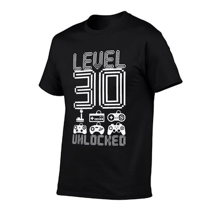 Level 30 Unlocked Video Gamer 30th Birthday Gift  Wrinkle-resistant T-Shirt