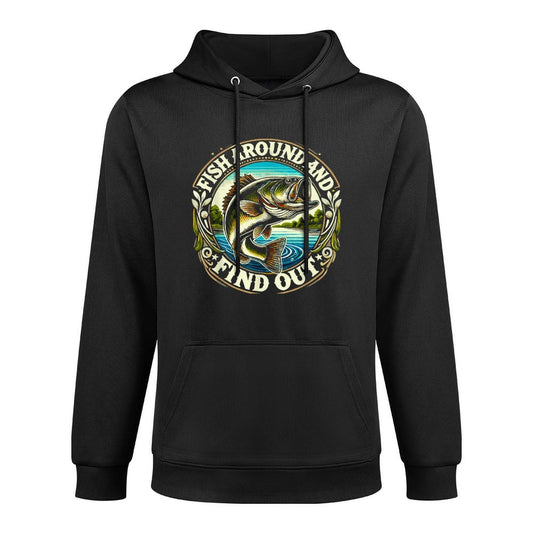 Fish Around And Find Out Funny Fishing Bass Dad Durable Construction Hoodie