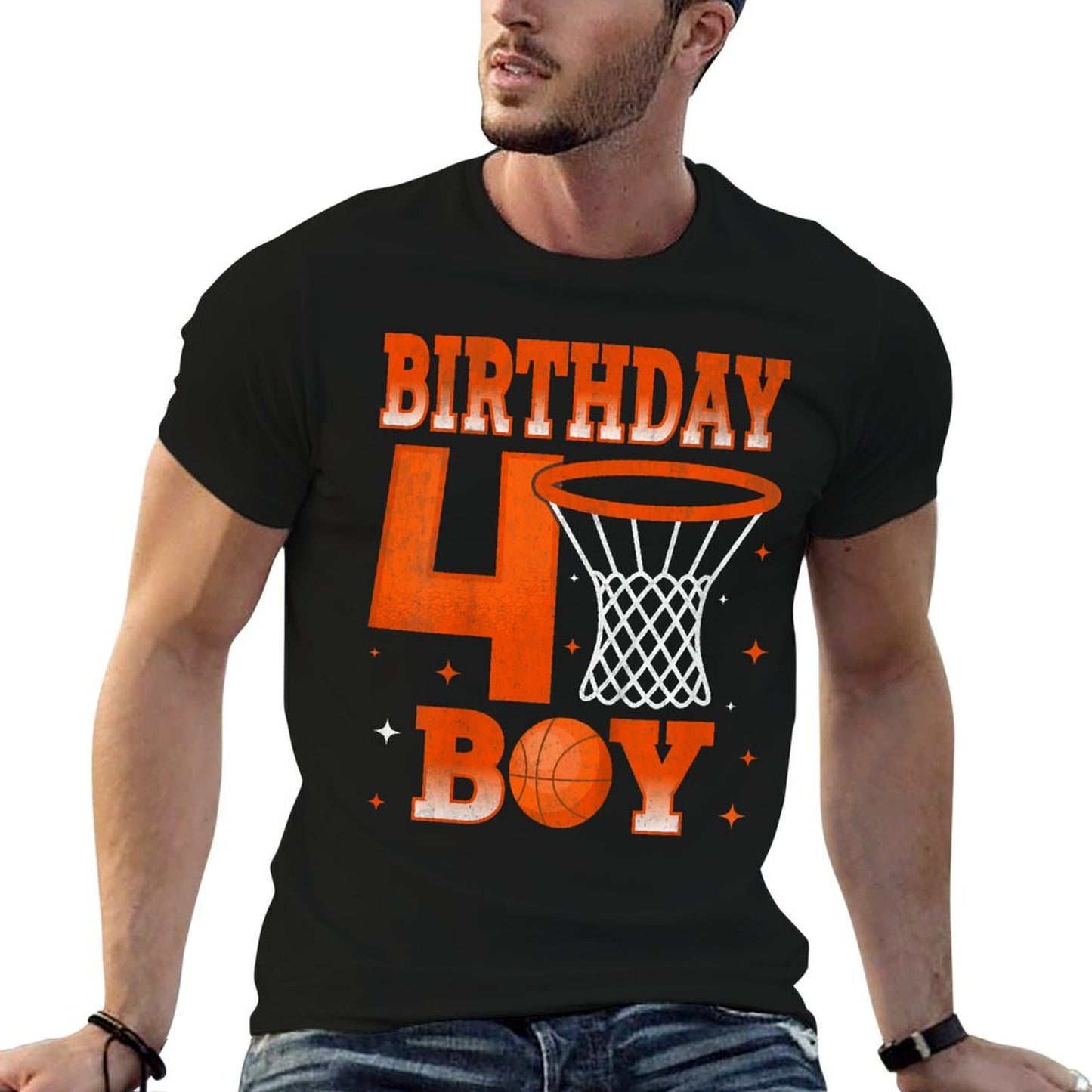 Kids Birthday Boy 4 Years Old Basketball 4th Birthday Party Kids  Affordable Price T-Shirt