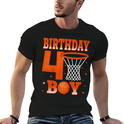 Kids Birthday Boy 4 Years Old Basketball 4th Birthday Party Kids  Affordable Price T-Shirt