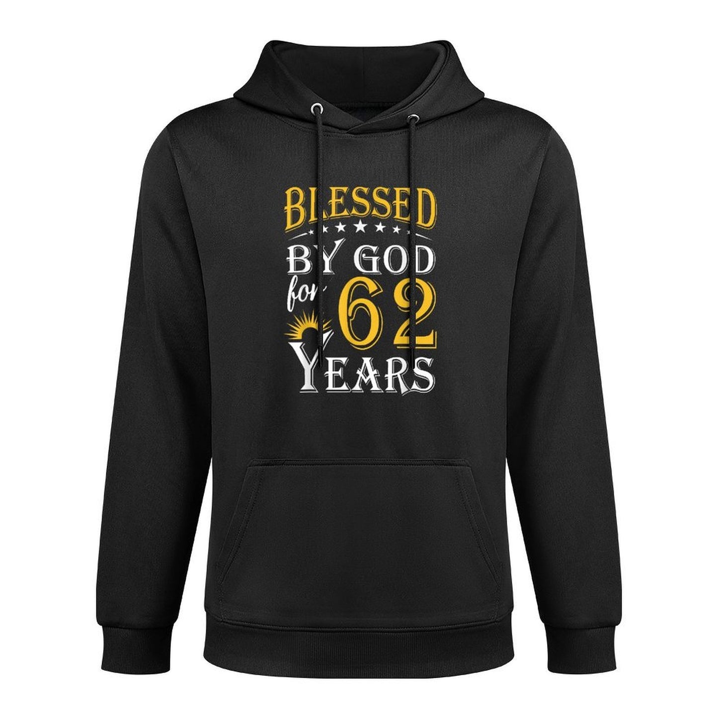 Vintage Blessed by God for 62 Years Happy 62nd Birthday Customizable Surface Hoodie