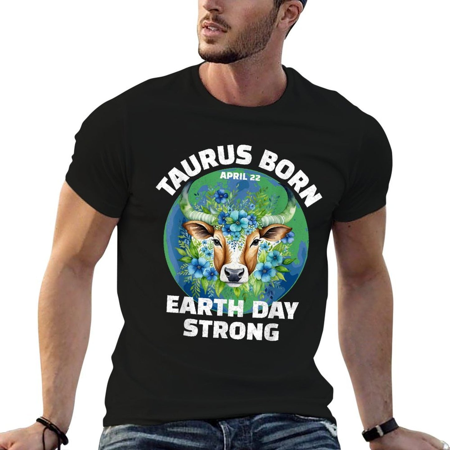 It's My Earth Day Birthday April 22 Taurus Environmental  Oversized Silhouette T-Shirt