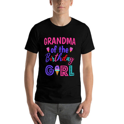 Grandma of The Birthday for Girl Ice Cream First Birthday  Durable T-Shirt