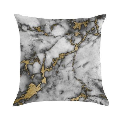 Grey Marble Gold Streaks Phone Case Cover Soft Gift Ready Throw Pillow
