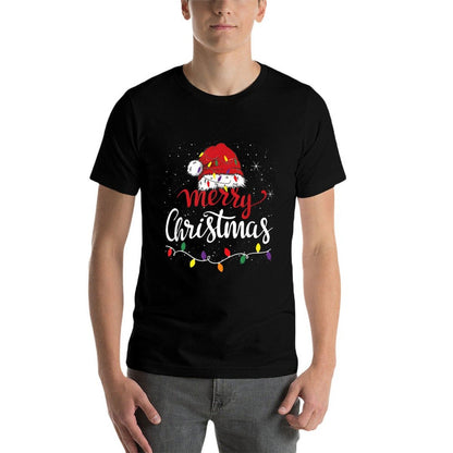 Merry Christmas Lights Red Santa Hat Xmas Family  Durable T-Shirt