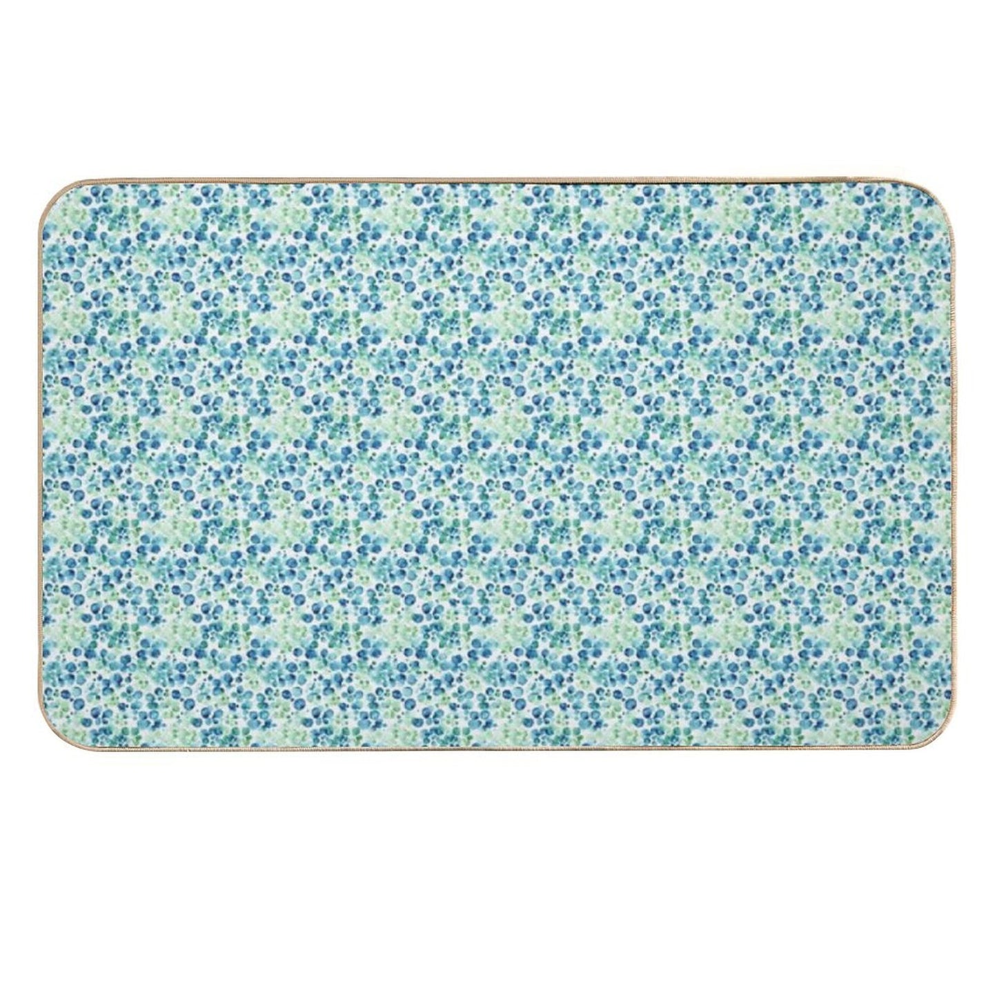 Blue & Green Watercolor Drops Pattern  Dirt-Trapping Bath Mat