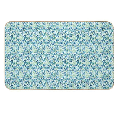 Blue & Green Watercolor Drops Pattern  Dirt-Trapping Bath Mat