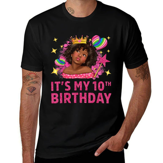 It's My 10th Birthday Black Girl African American Black Kids  Breathable T-Shirt