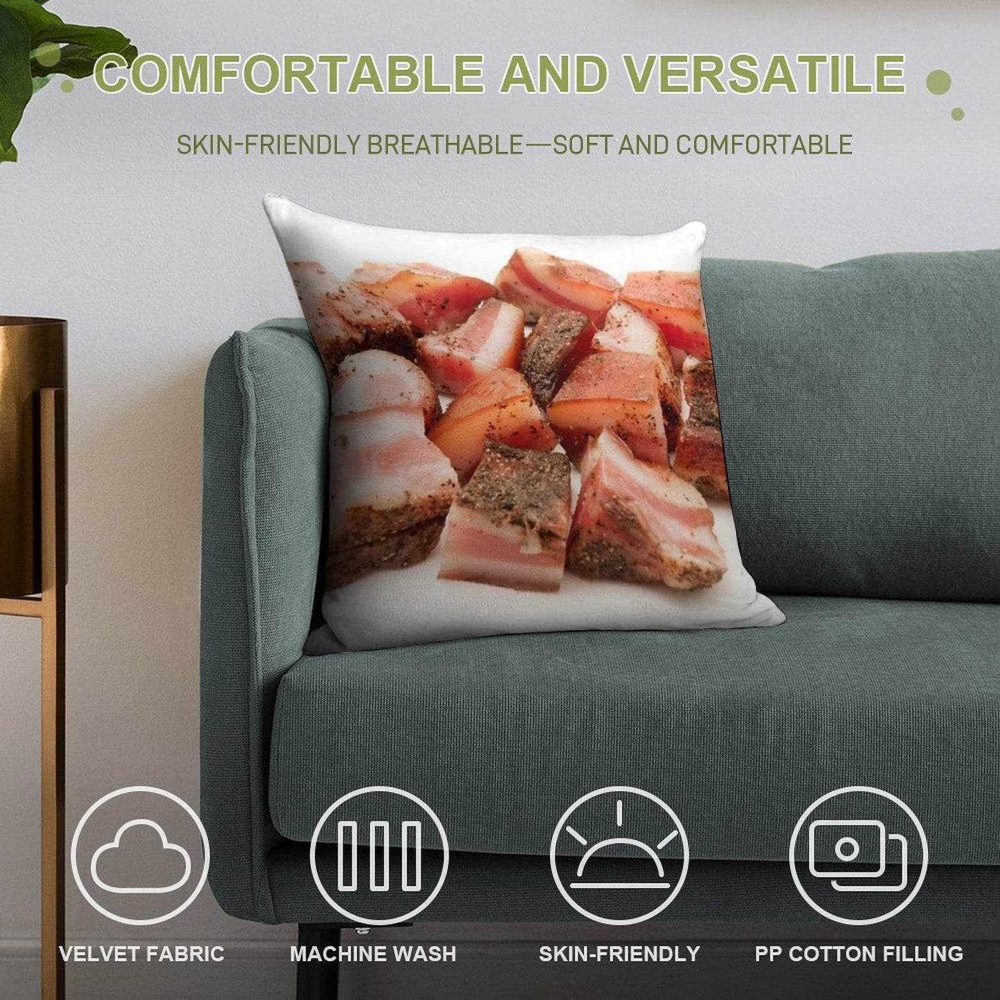 Italian Guanciale Soft Luxury Feel Throw Pillow