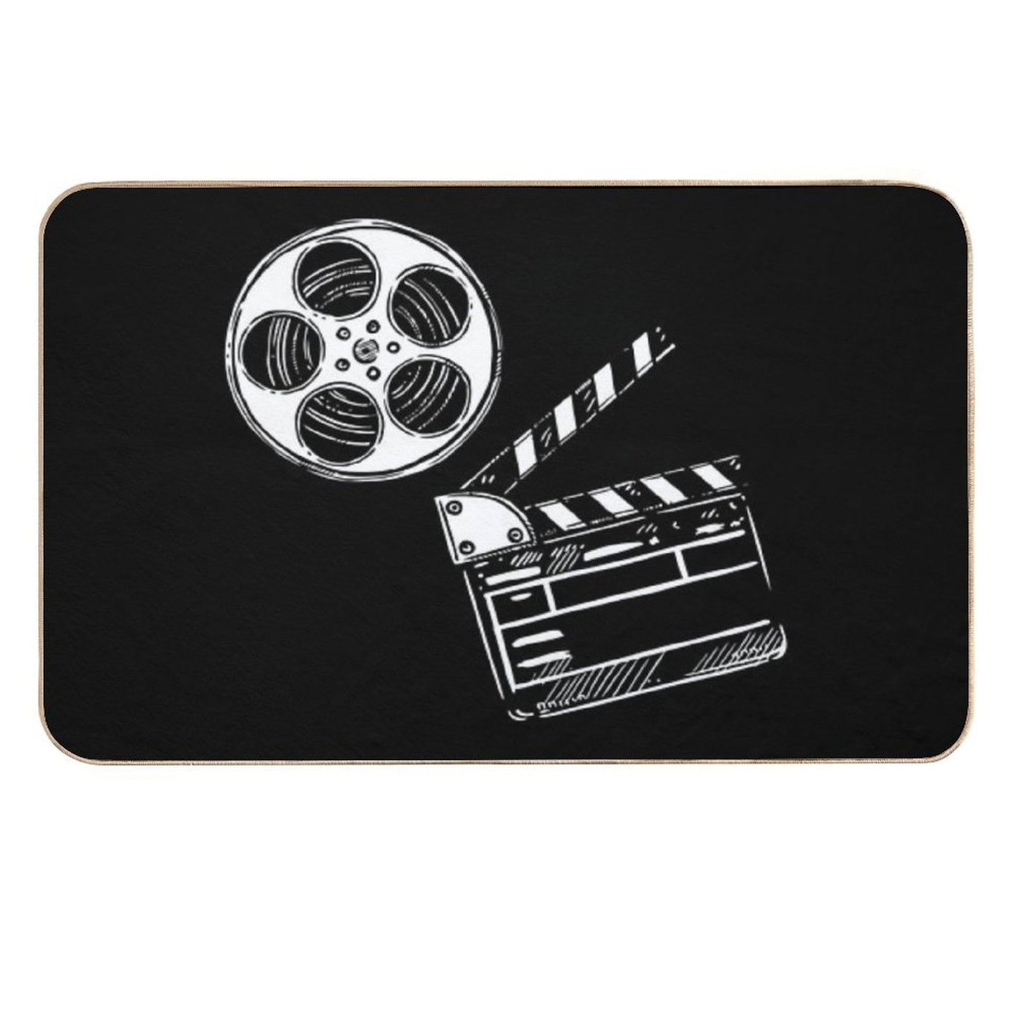Movies, Film And Clapperboard  Versatile Bath Mat