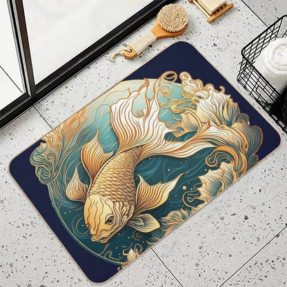 Elegant Lucky Gold Fish  Odorless Bath Mat
