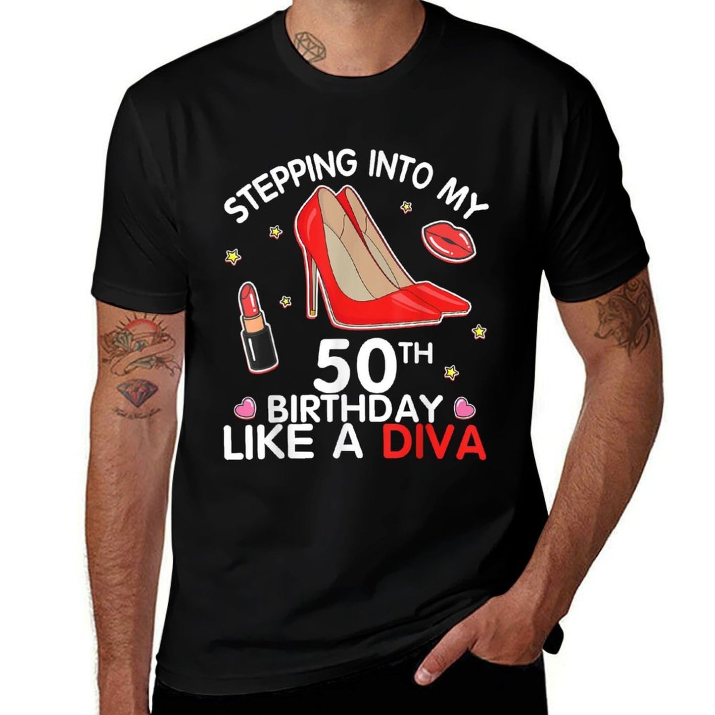 Stepping Into My 50th Birthday Like A Diva Happy 50 Yrs Old  Classic T-Shirt