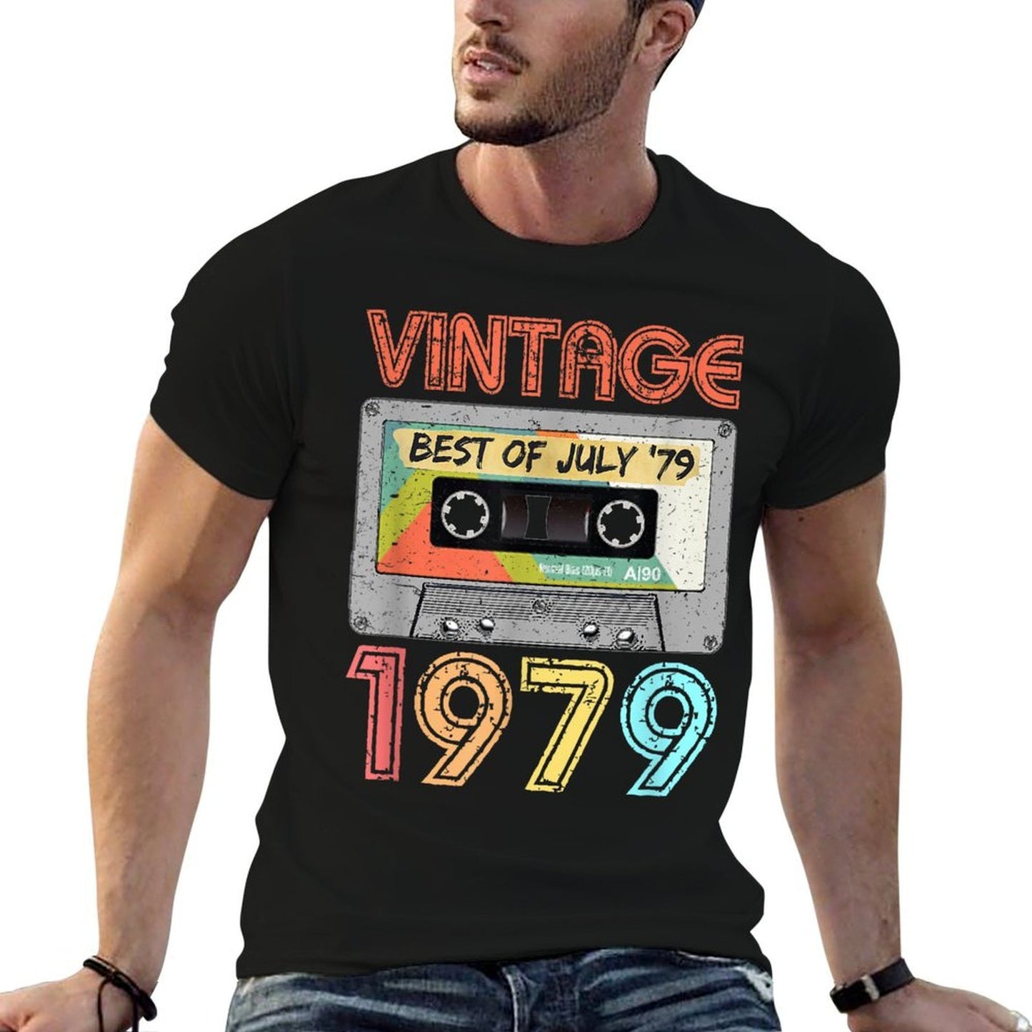 July 1979 40th Birthday  Mens Womens Vintage 1979  High-quality Stitching T-Shirt