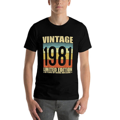 Vintage 1981 40th Birthday Gift Men Women 40 Years Old  Stretchy T-Shirt