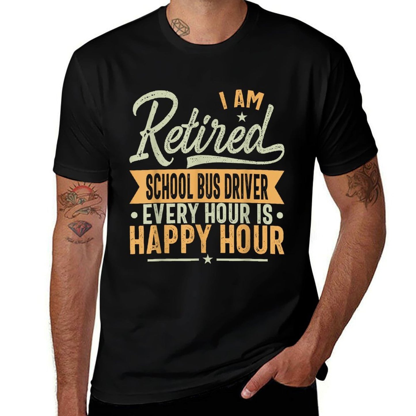 School Bus Driver Retired  Polyester Blend T-Shirt