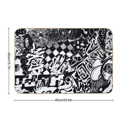 Black And White Graffiti  High-Traffic Bath Mat