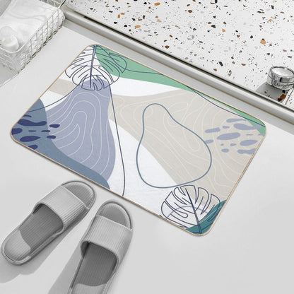 Muted Tropical Art  Repositionable Bath Mat