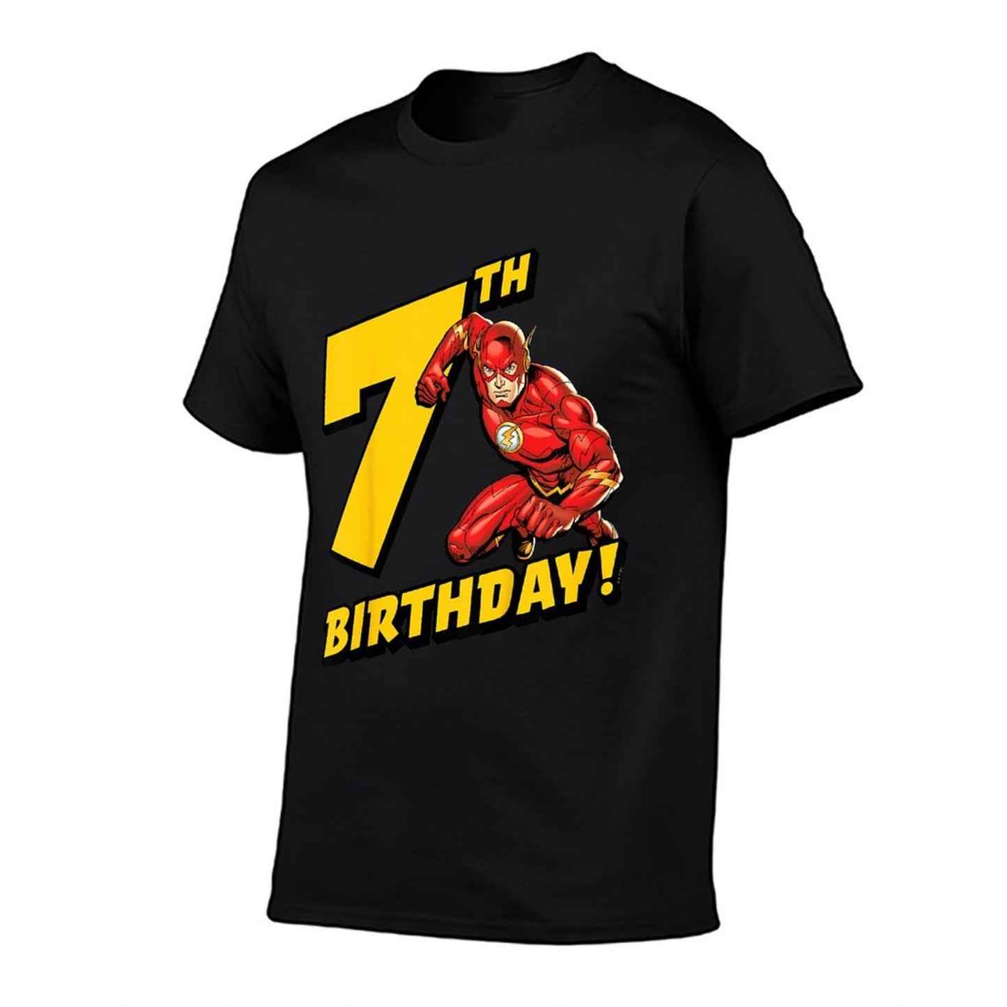 Kids The Flash 7th Birthday  Tagless Design T-Shirt