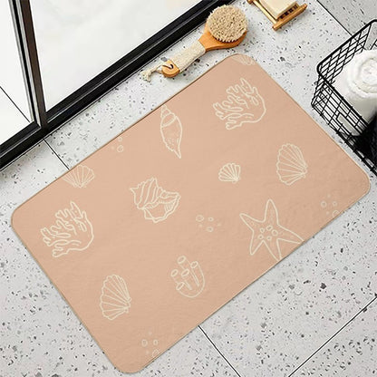 Shells And Corals Pattern  Long-Lasting Bath Mat