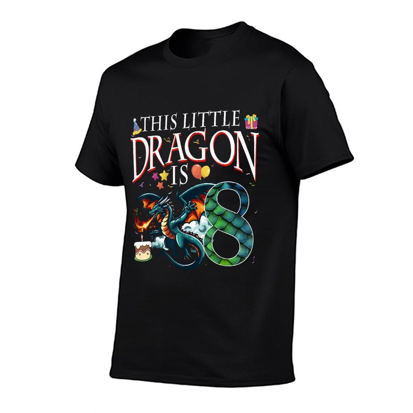 Turning 8 Year Old Birthday Boy Dragon 8th Bday Boy  Graphic-printed T-Shirt