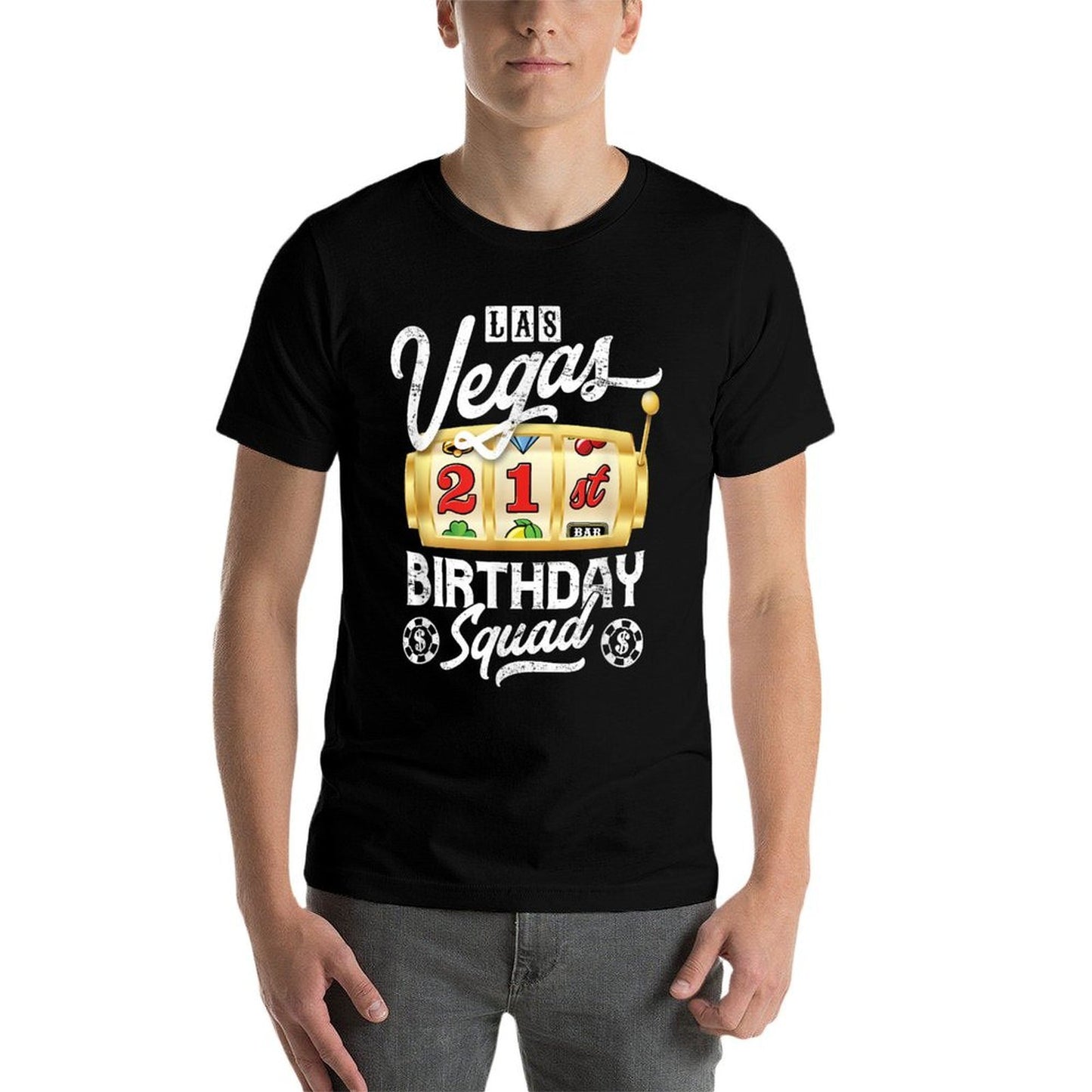 Las Vegas 21st Birthday Squad  Heathered Texture T-Shirt