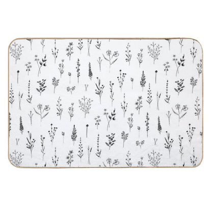 Little Wildflowers Floral Pattern  Dirt-Trapping Bath Mat