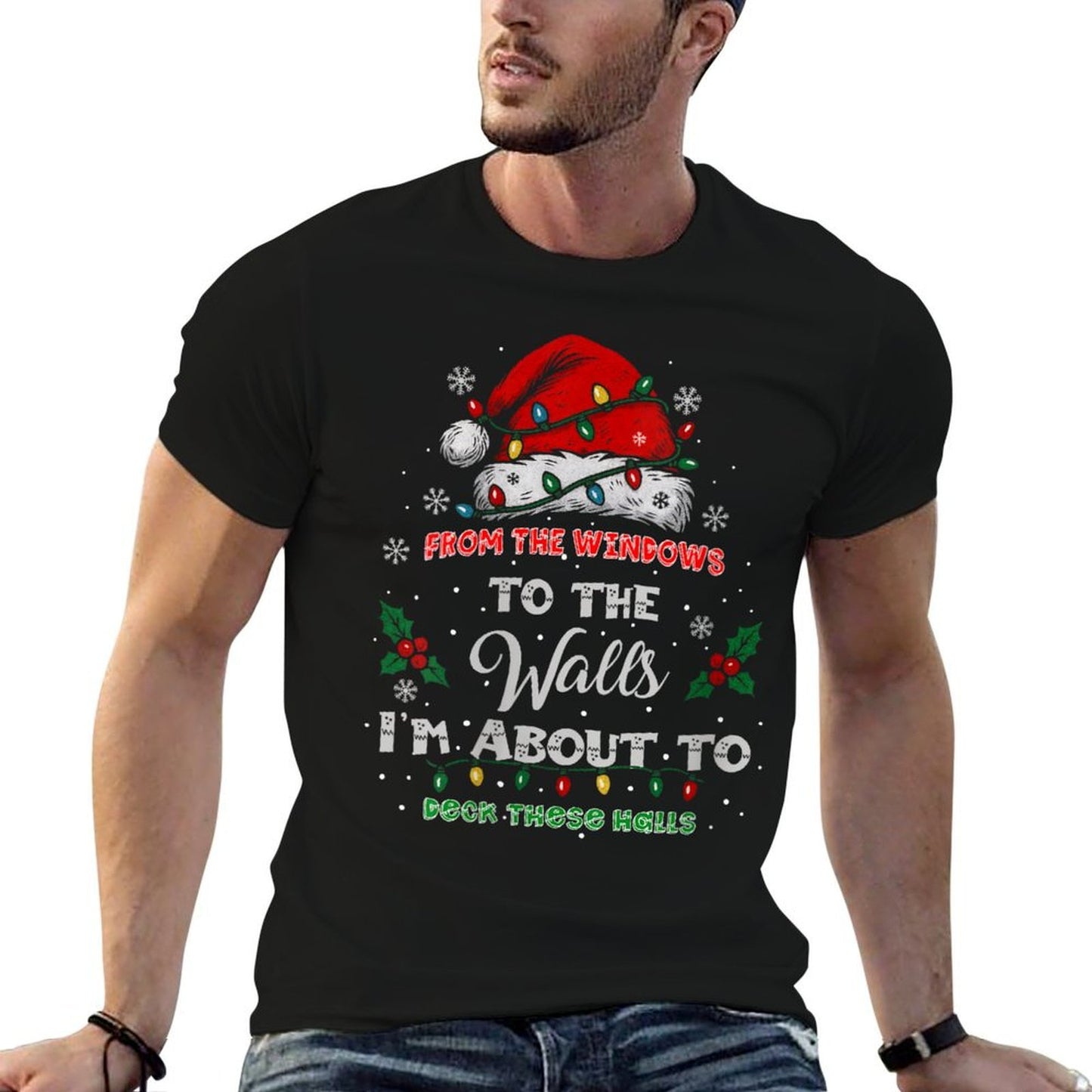 Womens from The Windows to The Walls Deck These Halls Lights Xmas  Vintage-inspired T-Shirt