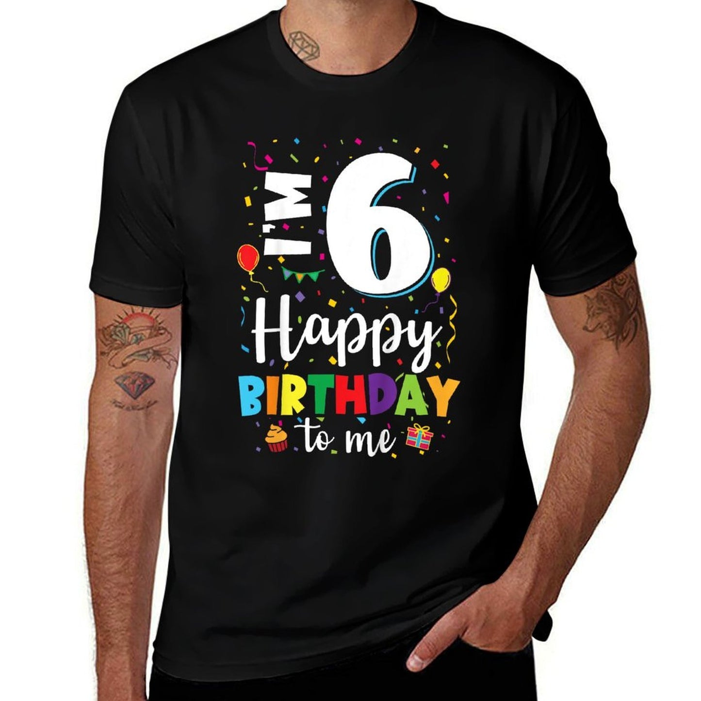 Kids 6th Birthday Happy Birthday 6yr Boys Girls 6 Years Old  Slim-fit Cut T-Shirt