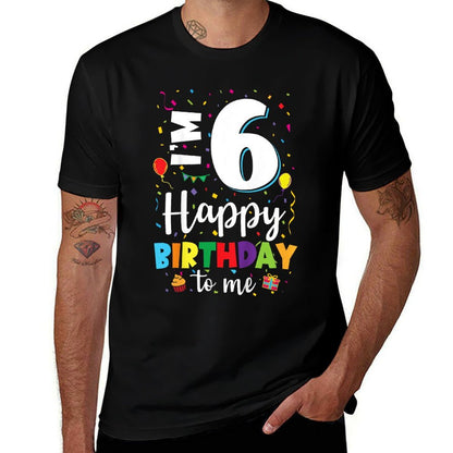 Kids 6th Birthday Happy Birthday 6yr Boys Girls 6 Years Old  Slim-fit Cut T-Shirt